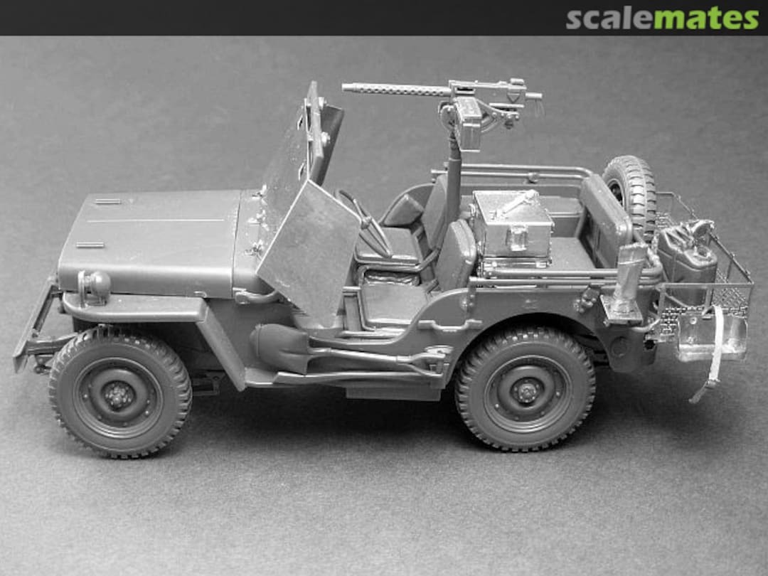 Boxart Light armoured US recon WWII Jeep with radio and stowage rack GM35025 Minor Boxart Light armoured US recon WWII Jeep with radio and stowage rack GM35025 Minor
