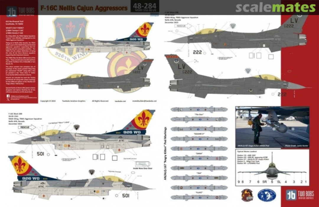 Boxart F-16C Nellis Cajun Aggressors 48-284 TwoBobs Aviation Graphics Boxart F-16C Nellis Cajun Aggressors 48-284 TwoBobs Aviation Graphics