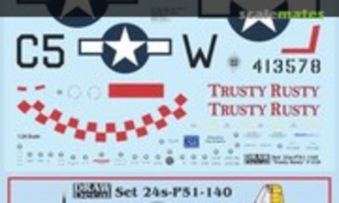 1:24 “Trusty Rusty” P-51D (Draw Decal 24-P51-140) 24-P51-140