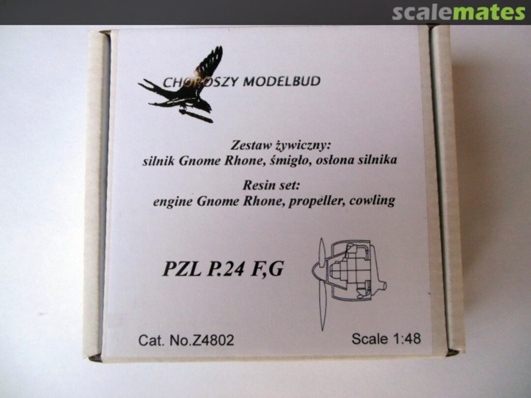 Boxart engine Gnome Rhone, propeller, cowling for PZL P.24F,G Z4802 Choroszy Modelbud