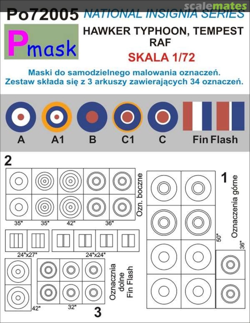 Boxart Hawker Typhoon, Tempest RAF PO72005 Pmask Boxart Hawker Typhoon, Tempest RAF PO72005 Pmask