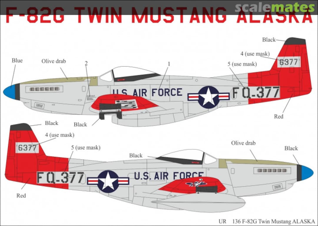 Boxart F-82G Twin Mustang Alaska+masks UR72136 UpRise Decal Boxart F-82G Twin Mustang Alaska+masks UR72136 UpRise Decal