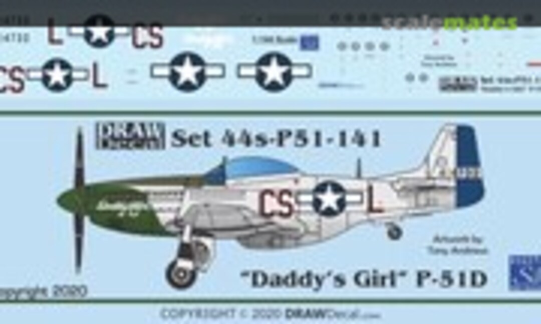 1:144 “Daddy’s Girl” P-51D (Draw Decal 44-P51-141) 44-P51-141