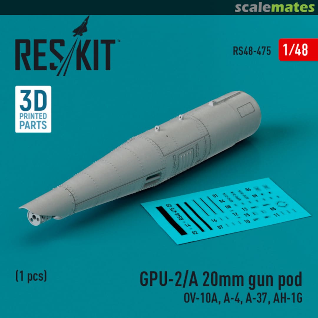Boxart GPU-2/A 20MM Gun Pod RS48-0475 ResKit Boxart GPU-2/A 20MM Gun Pod RS48-0475 ResKit