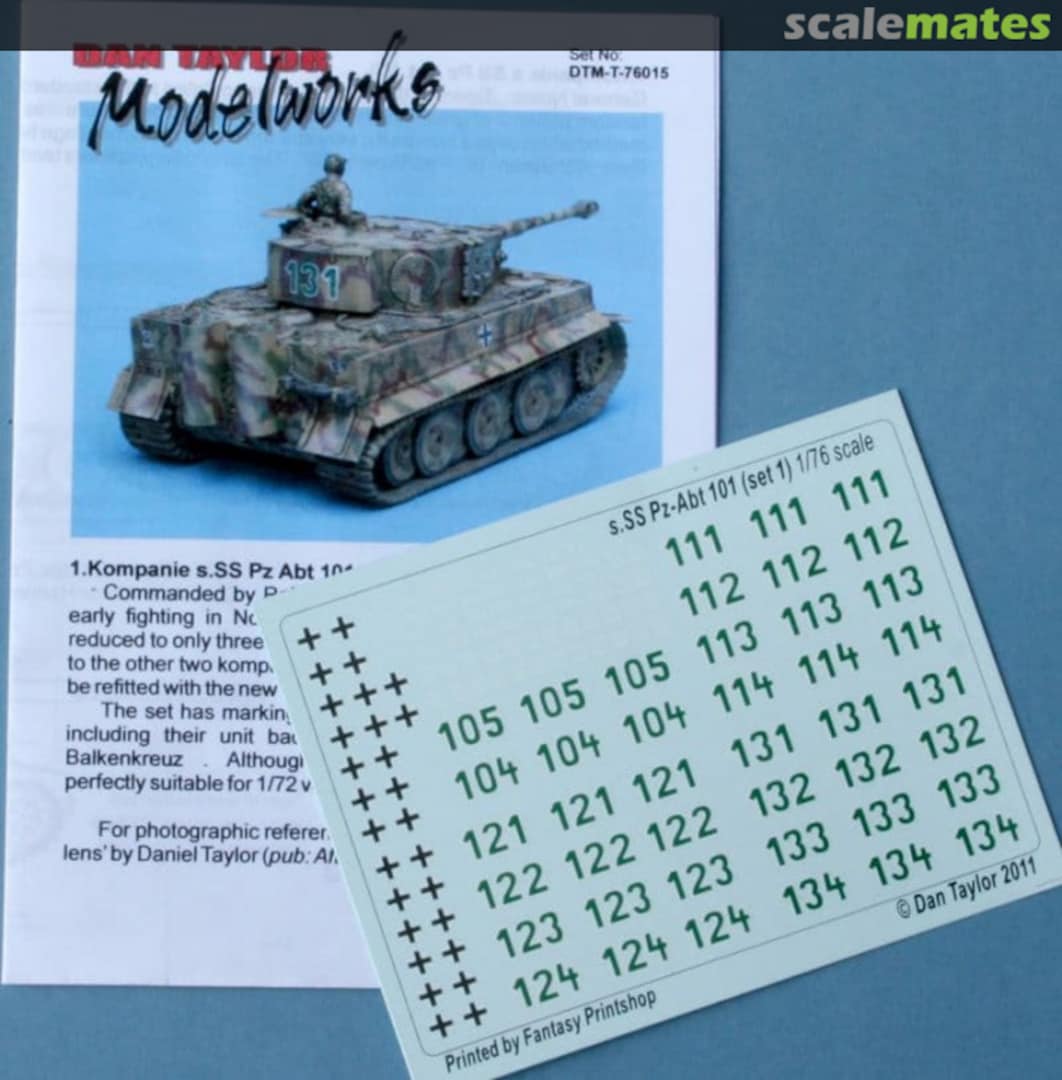 Boxart 1/ s.SS Pz-Abt 101 DTM-T-76015 Dan Taylor Modelworks Boxart 1/ s.SS Pz-Abt 101 DTM-T-76015 Dan Taylor Modelworks