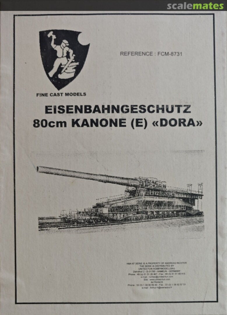 Boxart Eisenbahngeschütz 80cm Kanone (E) "Dora" FCM-8731 Fine Cast Models