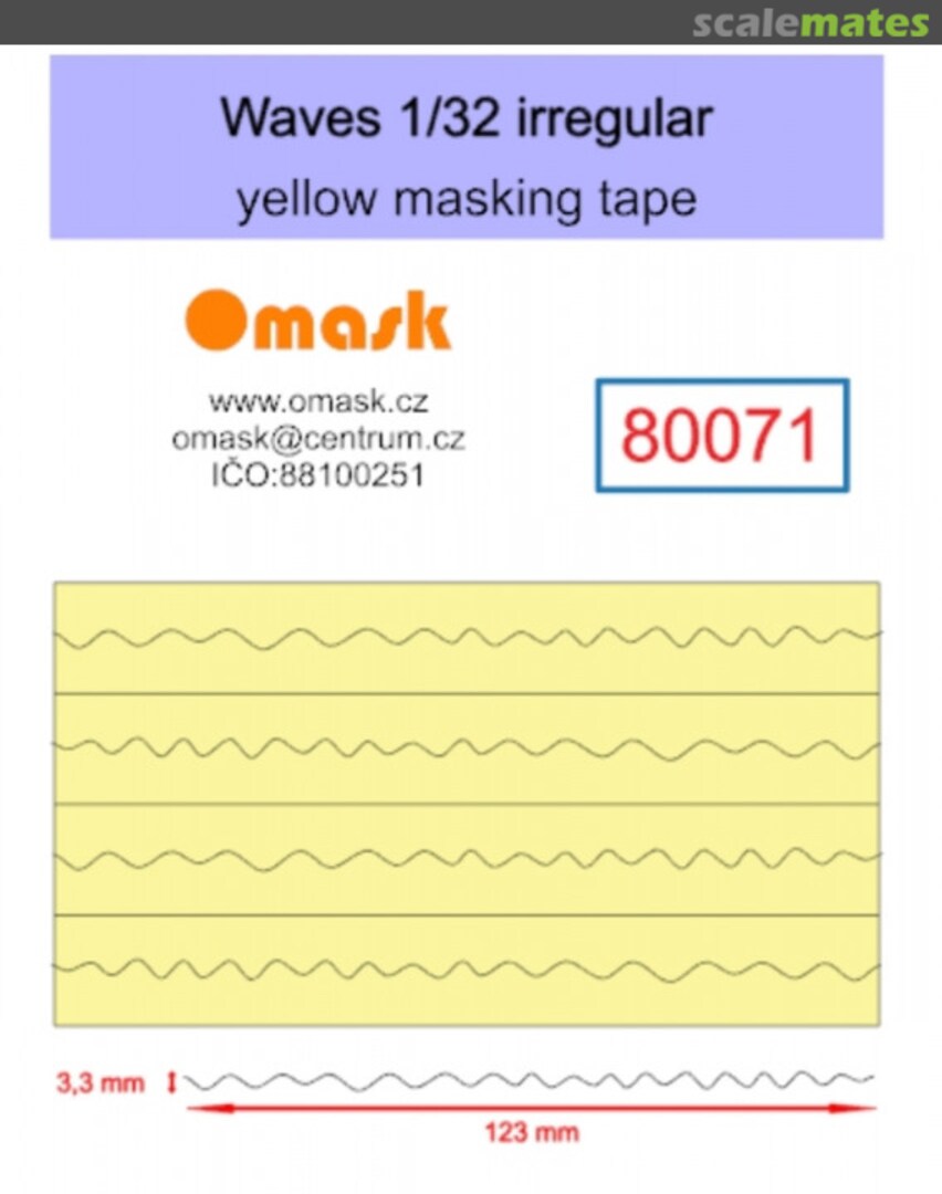 Boxart Waves Irregular - Yellow Masking tape 80071 Omask