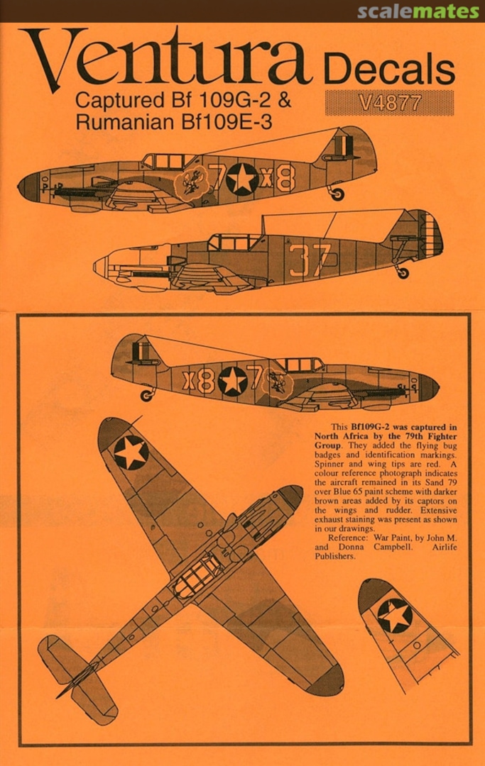 Boxart Captured Bf 109G-2 & Rumanian Bf 109E-3 V4877 Ventura Boxart Captured Bf 109G-2 & Rumanian Bf 109E-3 V4877 Ventura