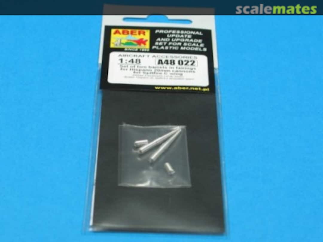 Boxart 2 barrels for Hispano 20mm cannons for Spitfire A48022 Aber Boxart 2 barrels for Hispano 20mm cannons for Spitfire A48022 Aber