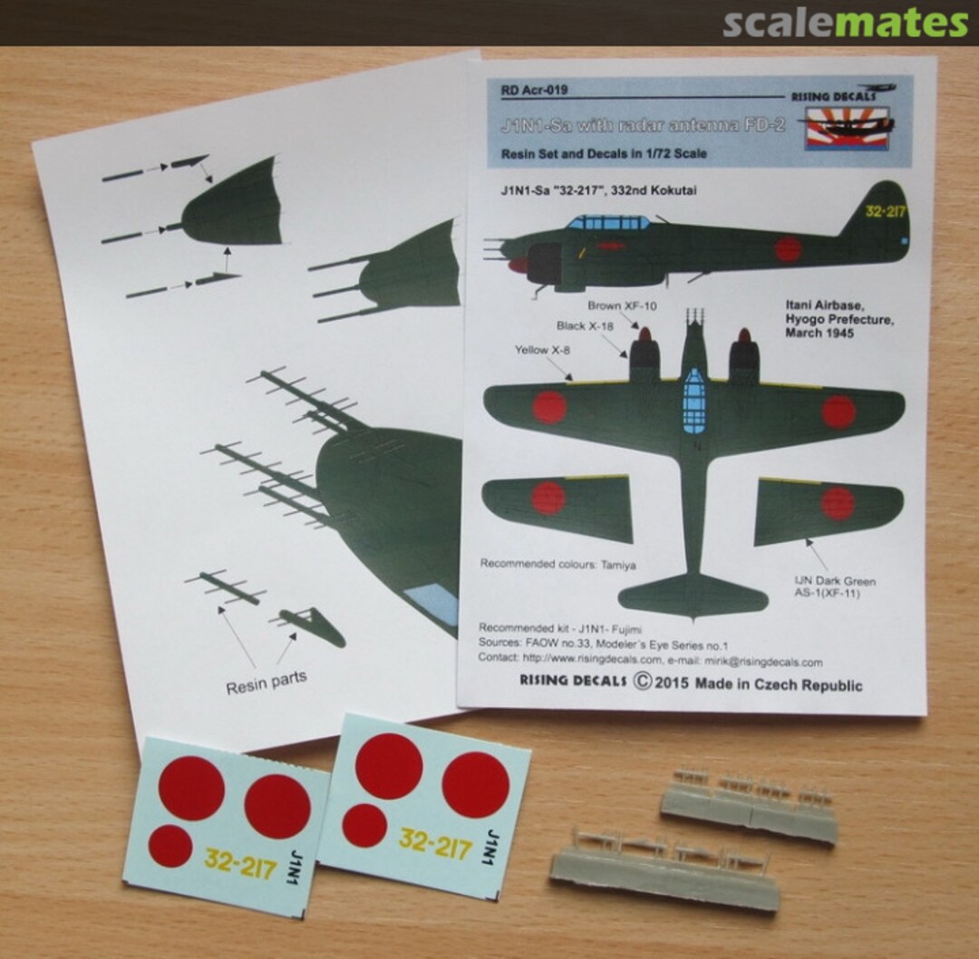 Boxart J1N1-Sa with radar antenna FD-2 RD Acr-019 Rising Decals