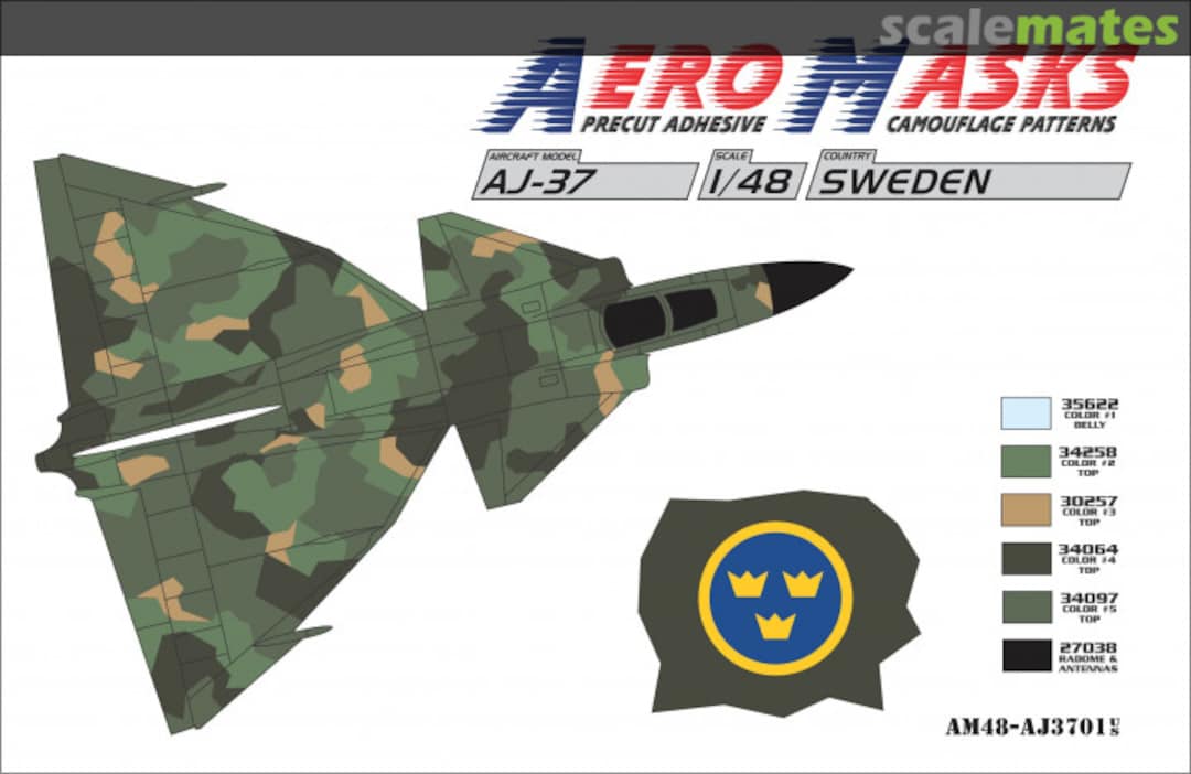 Boxart AJ-37 Sweden AM48-AJ3701 AeroMasks Boxart AJ-37 Sweden AM48-AJ3701 AeroMasks