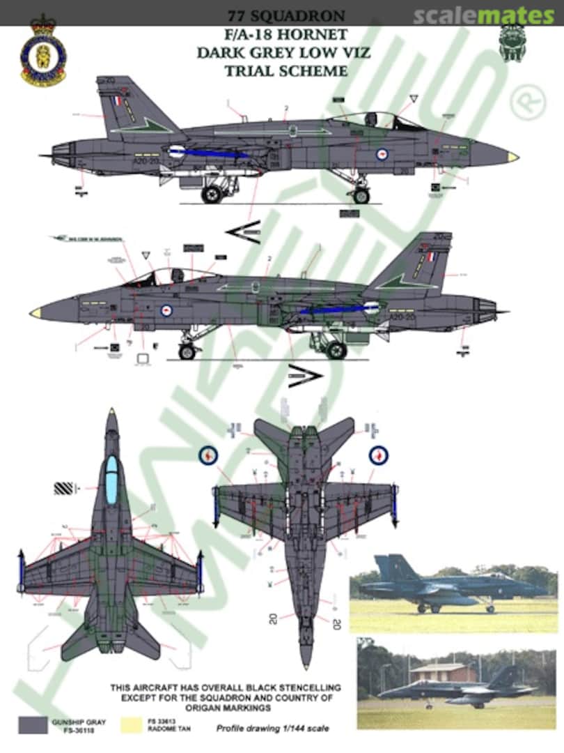 Boxart RAAF F/A-18A Hornet, A21-20, 77 Sqn. Trial Dark Grey AAF-015 Hawkeye Models Boxart RAAF F/A-18A Hornet, A21-20, 77 Sqn. Trial Dark Grey AAF-015 Hawkeye Models