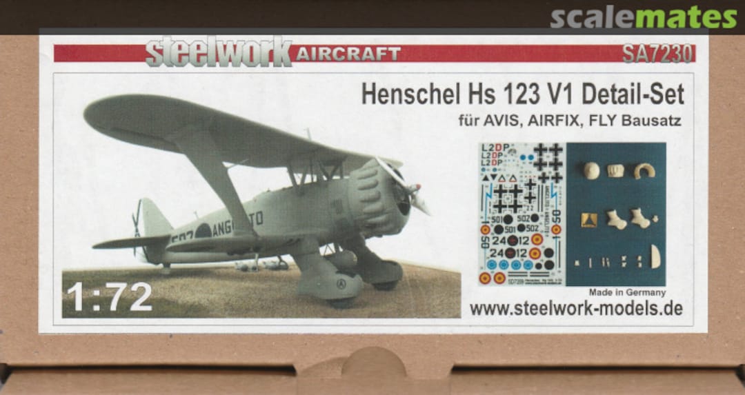 Boxart Henschel Hs 123 V1 Detail-Set SA7230 Steelwork Models