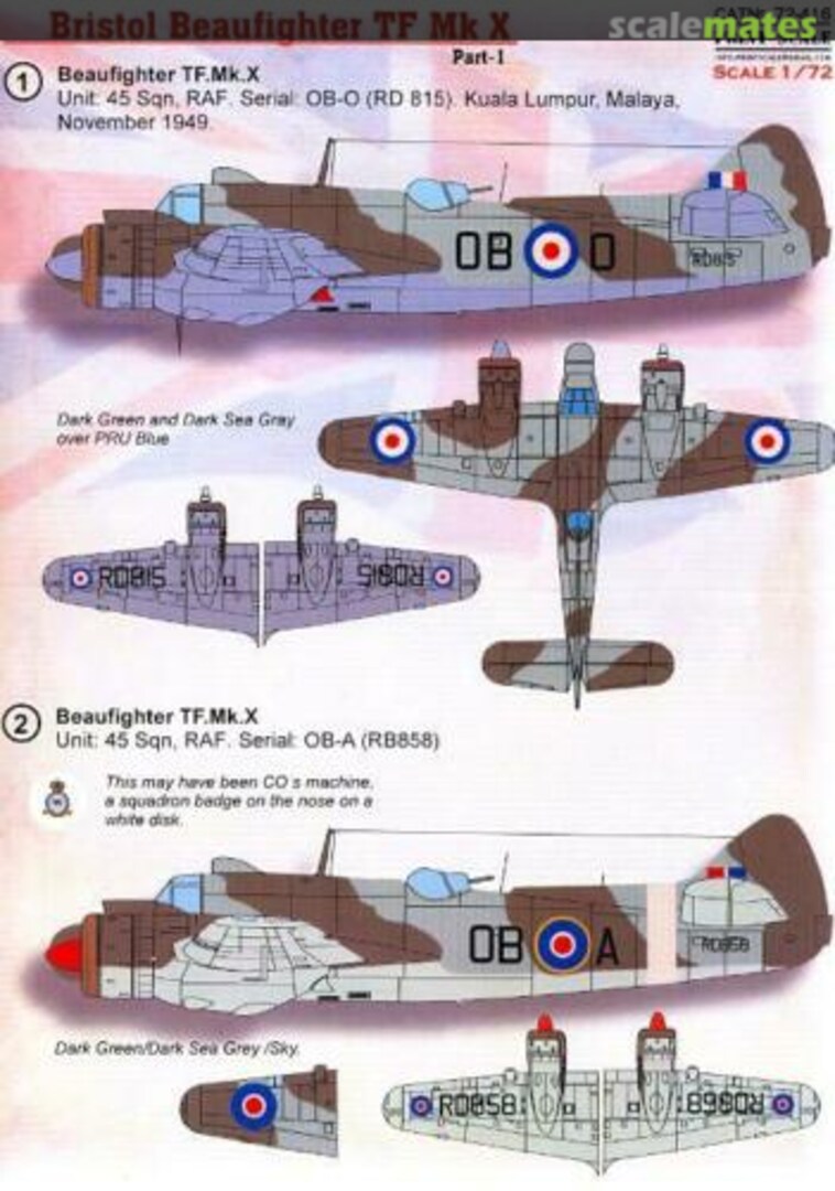 Boxart Bristol Beaufighter TF Mk. X 72-416 Print Scale Boxart Bristol Beaufighter TF Mk. X 72-416 Print Scale