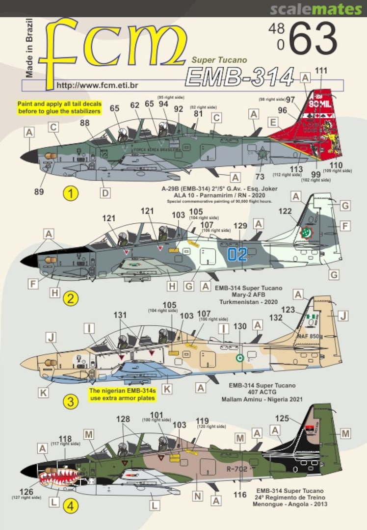 Boxart EMB-314 Super Tucano - Part 2 48-063 FCM Boxart EMB-314 Super Tucano - Part 2 48-063 FCM