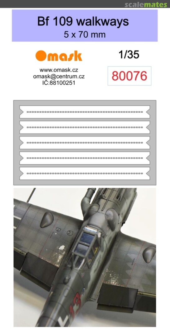 Boxart Messerschmitt Bf-109 - 5 x 70 mm Walkways Mask 80076 Omask