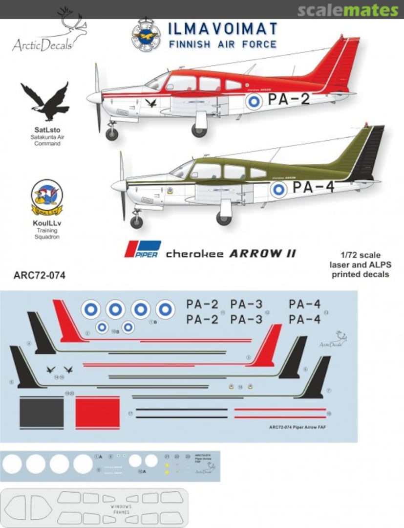 Boxart Piper Cherokee Arrow II ARC72-074 Arctic Decals Boxart Piper Cherokee Arrow II ARC72-074 Arctic Decals