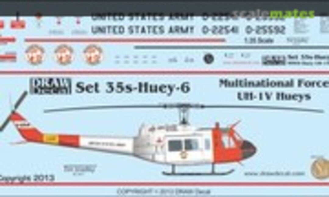 1:35 Multinational Force UH-1V Hueys (Draw Decal 35-Huey-6) 35-Huey-6