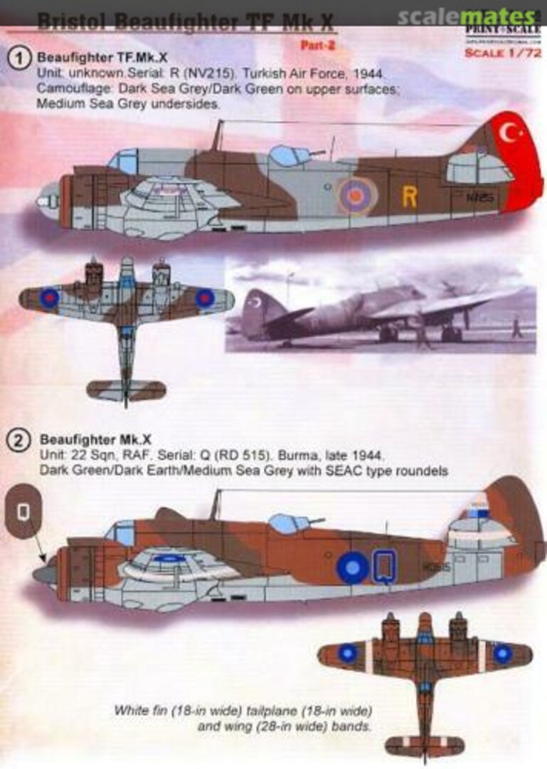 Boxart Bristol Beaufighter TF Mk. X Part 2 72-436 Print Scale