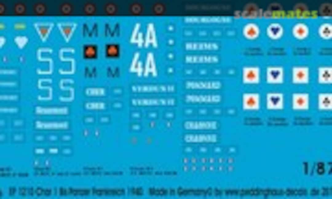 1:87 Char B1 Bis Frankreich 1940 (Peddinghaus-Decals EP 1210) EP 1210