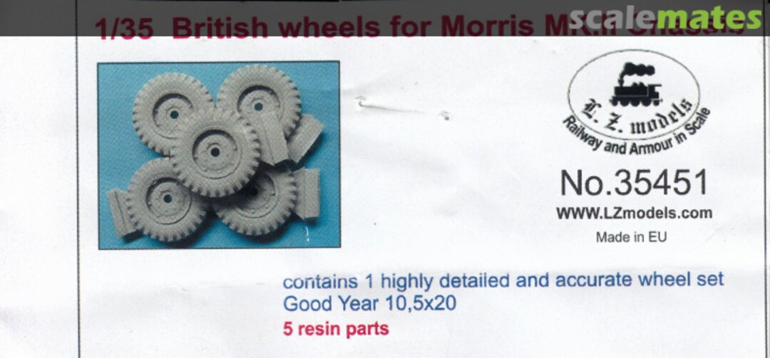 Boxart 1/35 British wheels for Morris MK.II Chassis 35451 L.Z. Models Boxart 1/35 British wheels for Morris MK.II Chassis 35451 L.Z. Models