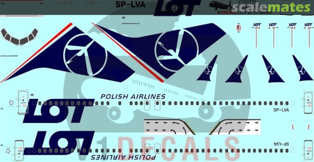 Boxart LOT Polish Airlines Boeing 737-8 MAX V1D0778-144 V1 Decals Boxart LOT Polish Airlines Boeing 737-8 MAX V1D0778-144 V1 Decals