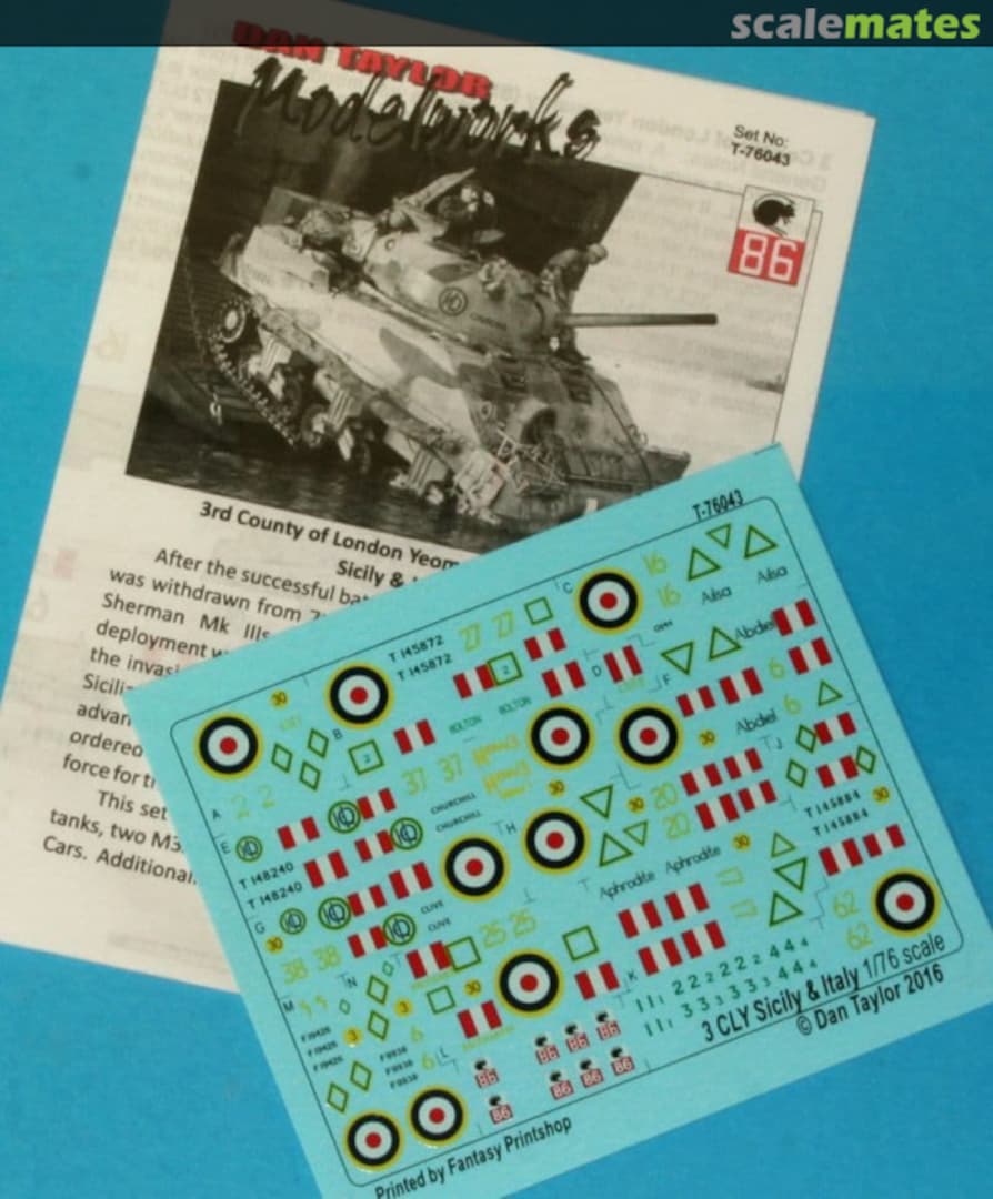 Boxart 3 CLY (Sharpshooters), Sicily & Italy T-76043 Dan Taylor Modelworks