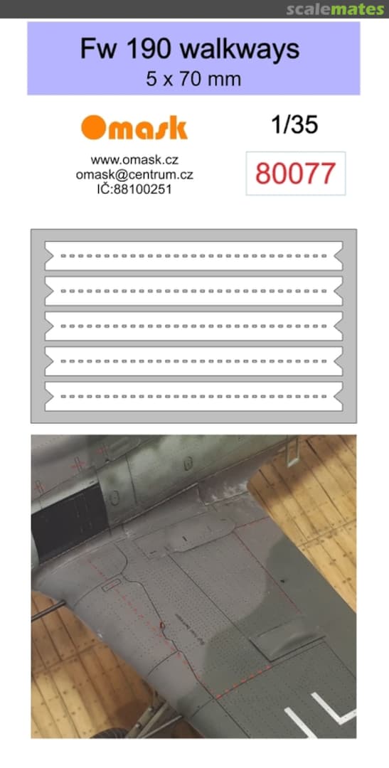 Boxart Focke-Wulf Fw-190 - 5 x 70 mm Walkways Mask 80077 Omask Boxart Focke-Wulf Fw-190 - 5 x 70 mm Walkways Mask 80077 Omask