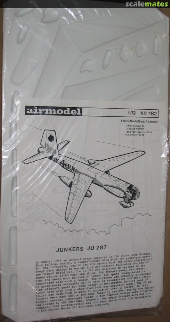 Boxart Junkers Ju 287 182 Airmodel Boxart Junkers Ju 287 182 Airmodel