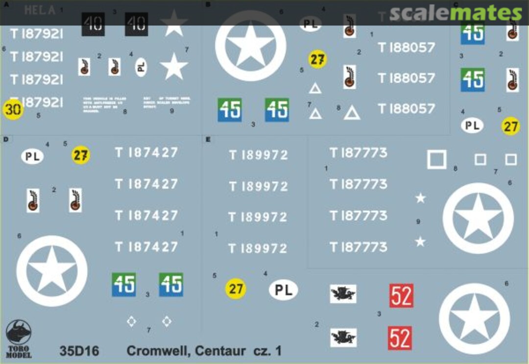 Boxart Cromwell & Centaur tanks in Polish service 35D16 ToRo Model Boxart Cromwell & Centaur tanks in Polish service 35D16 ToRo Model