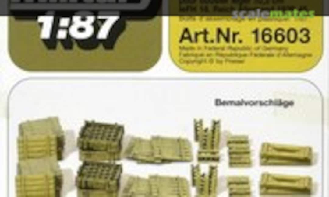 1:87 Ammunition and crates for Light field howitzer 10.5 cm leFH 18 (Preiser 16603) 16603