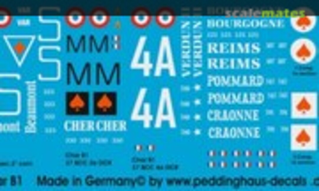 1:72 Char B1 Bis Frankreich 1940 (Peddinghaus-Decals EP 1209) EP 1209