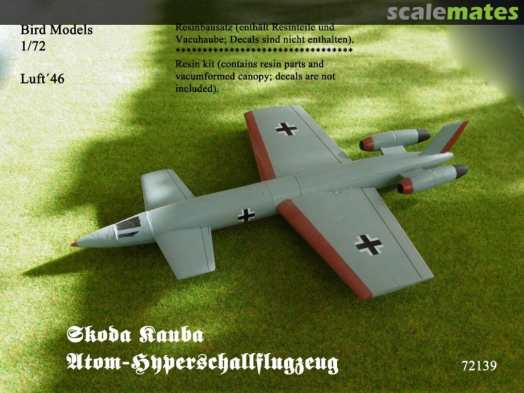 Boxart Skoda Kauba Nuklear-Hyperschallflugzeug 72139 Bird Models Boxart Skoda Kauba Nuklear-Hyperschallflugzeug 72139 Bird Models