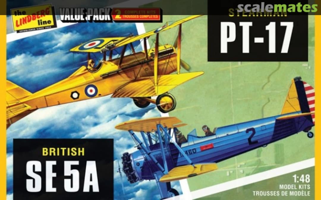 Boxart Stearman PT-17 & British SE 5A Value Pack HL510/12 Lindberg Boxart Stearman PT-17 & British SE 5A Value Pack HL510/12 Lindberg