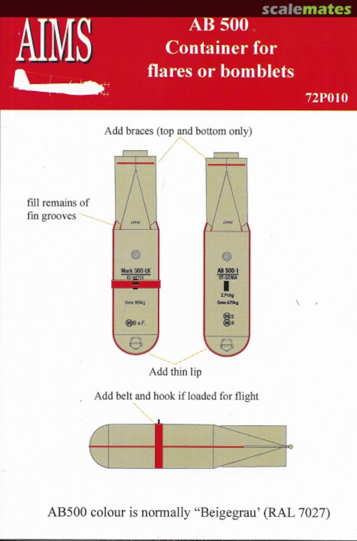 Boxart AB 500 Container for flare or bomblets 72P010 AIMS Boxart AB 500 Container for flare or bomblets 72P010 AIMS