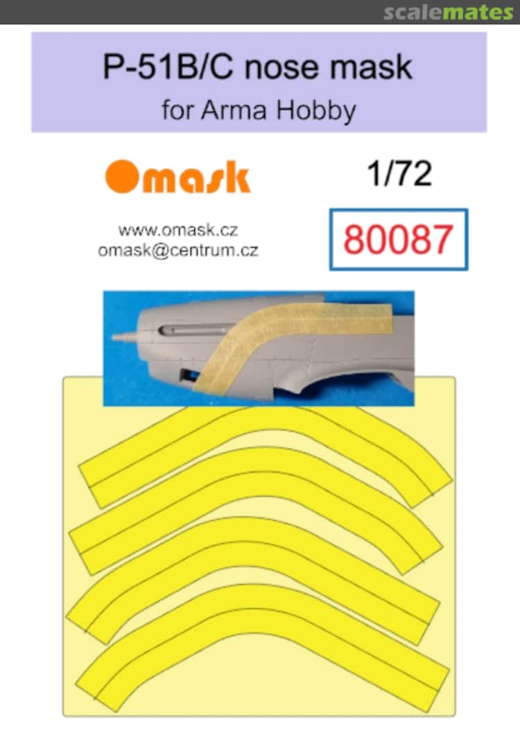 Boxart P-51 B/C Nose Mask (For Arma Hobby) 80087 Omask Boxart P-51 B/C Nose Mask (For Arma Hobby) 80087 Omask