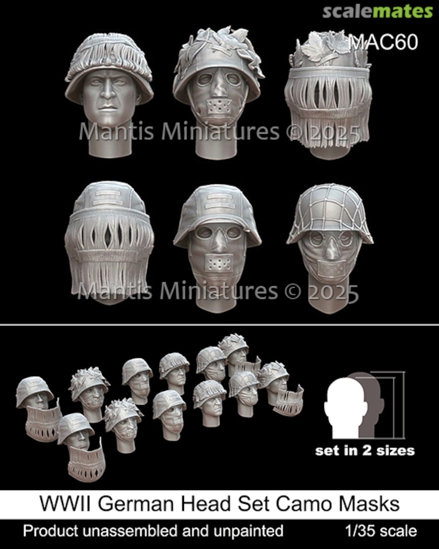 Boxart WWII German Head Set Masks MAC60 Mantis Miniatures Boxart WWII German Head Set Masks MAC60 Mantis Miniatures