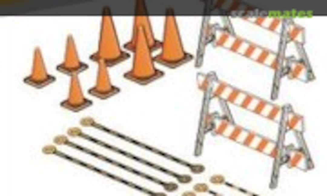 1:35 Traffic Barricades & Cone Set (Hero Hobby Kits E35007) E35007