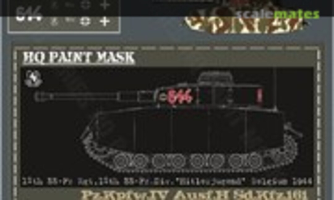 1:16 Pz.Kpfw.IV Ausf.H 12th SS-Pz.Rgt 12th SS-Pz.Div. 'Hitlerjungend' Belgium 1944 Paint Mask (HQ-Masks PIV 019) PIV 019