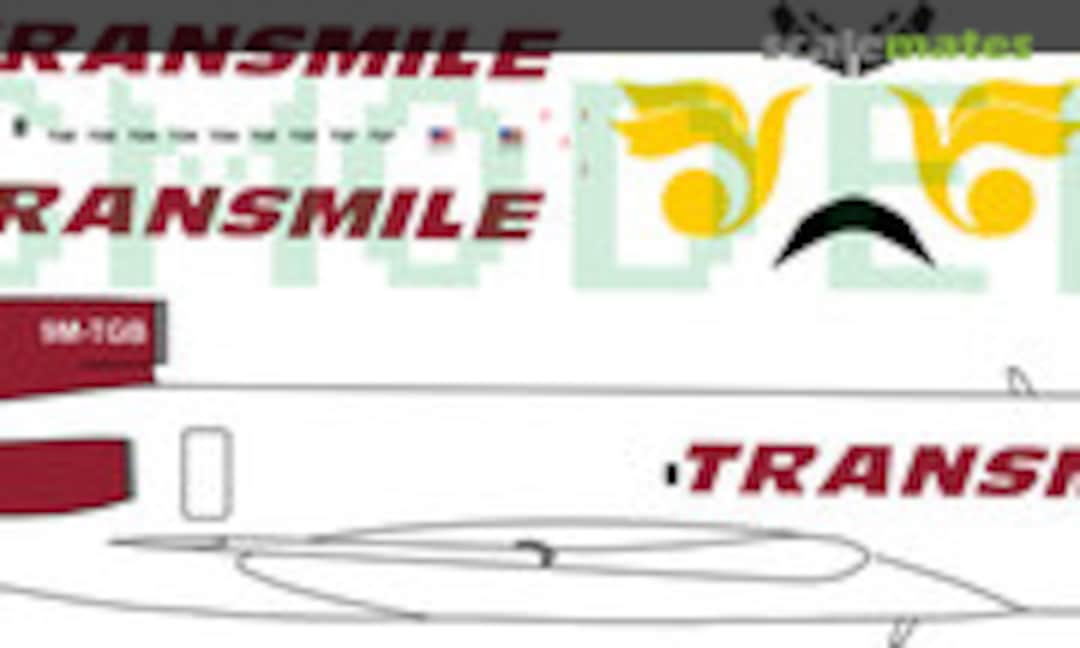 1:144 Boeing 727 TRANSMILE Decal (BSmodelle BSM144030) BSM144030