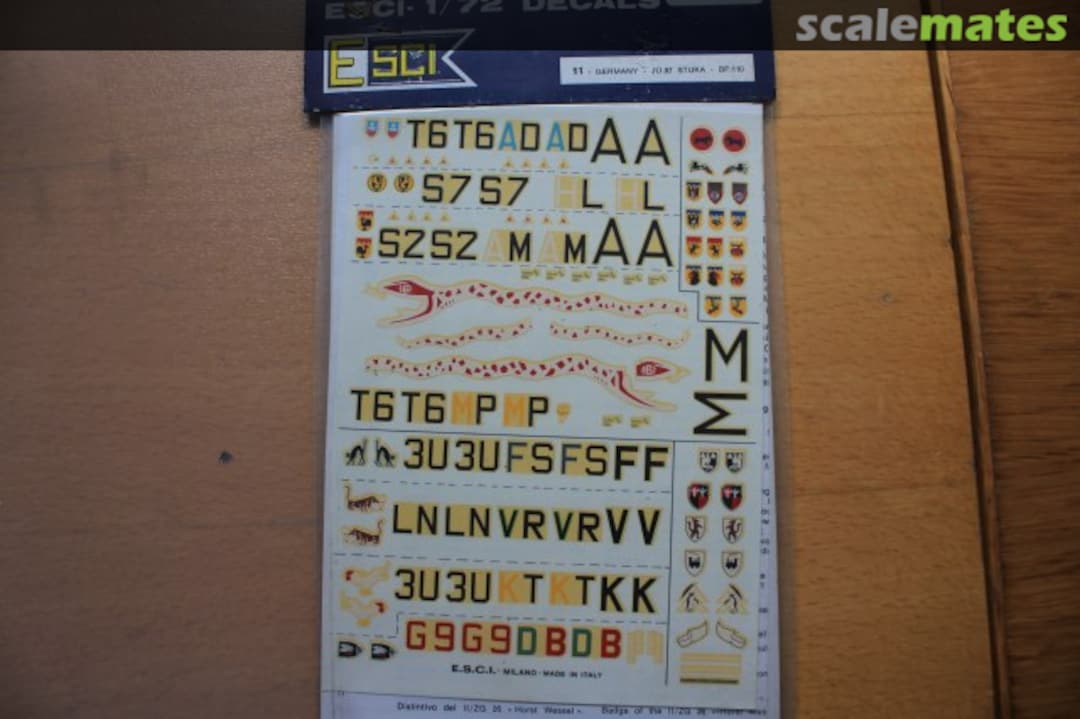 Boxart Ju 87B Stuka & Me Bf 110 11 ESCI Boxart Ju 87B Stuka & Me Bf 110 11 ESCI
