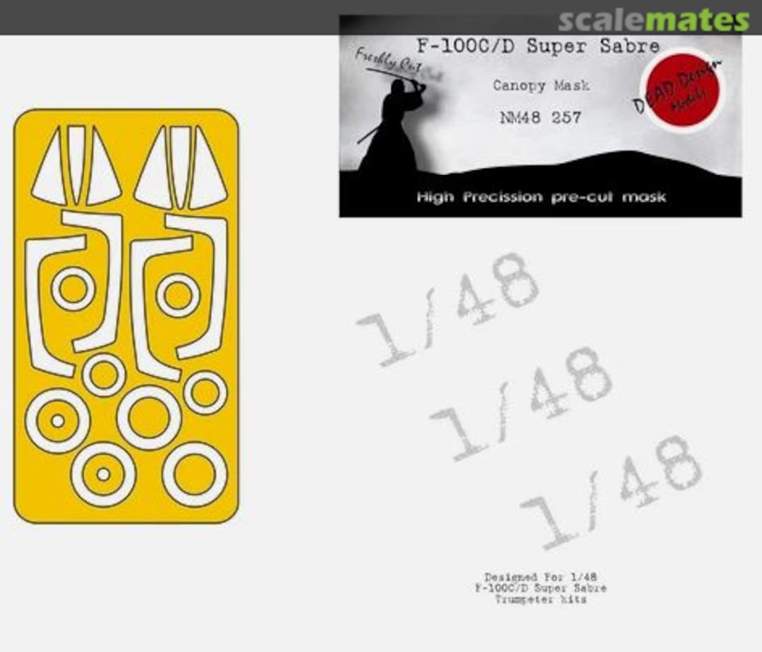 Boxart F-100C/D Super Sabre Canopy Mask NM48257 DEAD Design Models Boxart F-100C/D Super Sabre Canopy Mask NM48257 DEAD Design Models