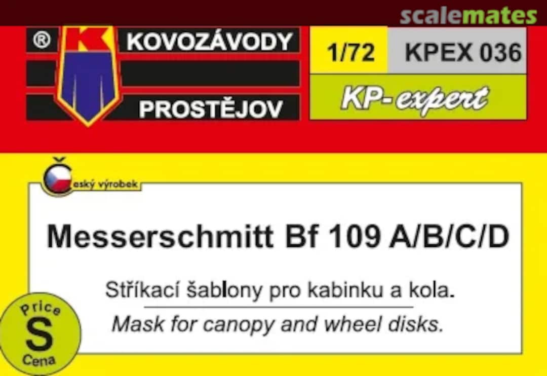Boxart Messerschmitt Bf 109 A/B/C/D KPEX 036 Kovozávody Prostějov Boxart Messerschmitt Bf 109 A/B/C/D KPEX 036 Kovozávody Prostějov