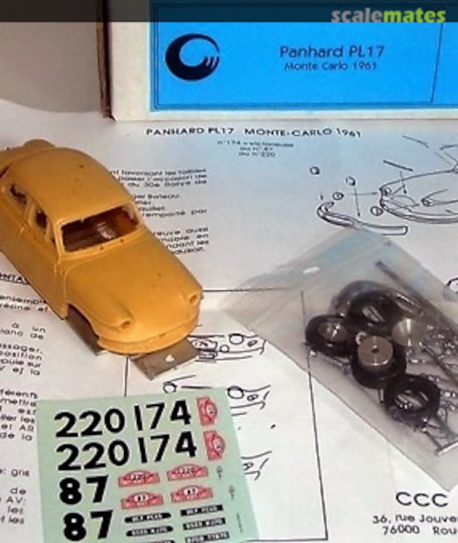 Boxart Panhard PL 17 [9333 KJ 75] Winner MC´61 #174 Martin/Bateau CCC F98 Chat C'Est Chouette