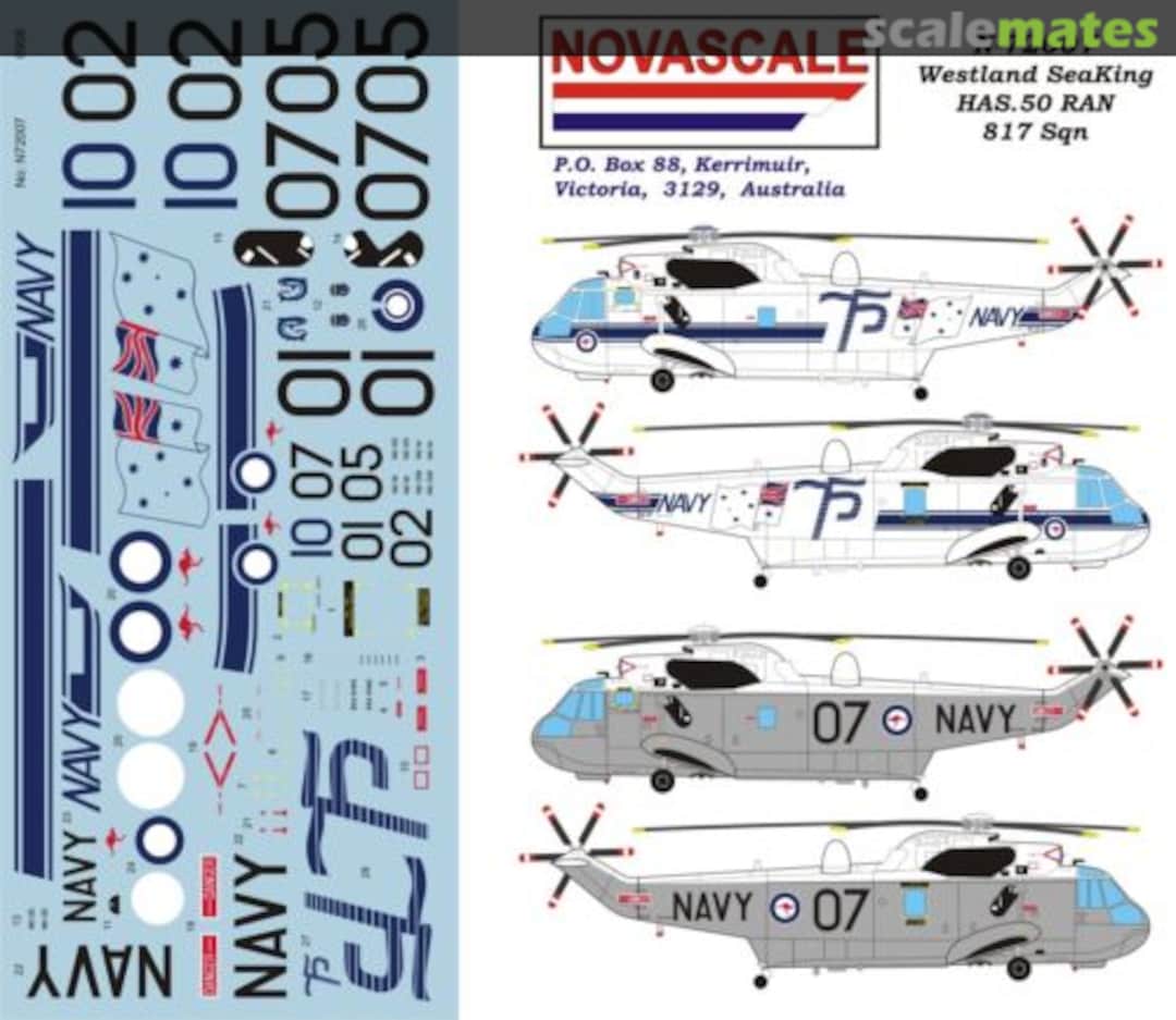 Boxart Westland SeaKing HAS.50 RAN 817 Sqn. N-72007 Novascale Boxart Westland SeaKing HAS.50 RAN 817 Sqn. N-72007 Novascale