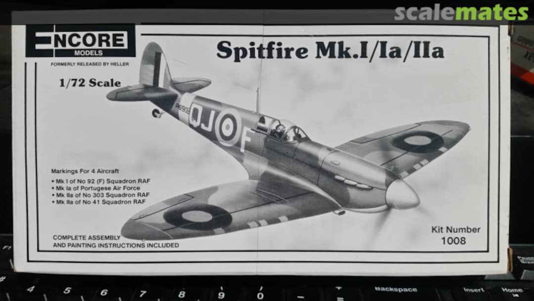 Boxart Spitfire Mk.I/Ia/IIA 1008 Encore Models Boxart Spitfire Mk.I/Ia/IIA 1008 Encore Models