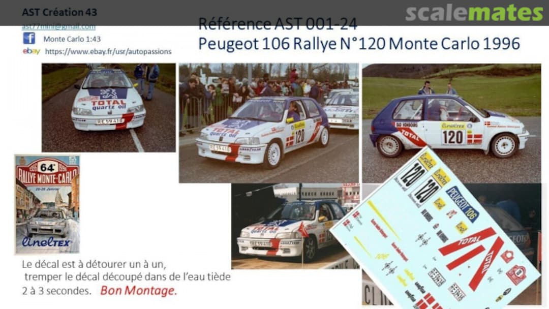 Boxart Peugeot 106 Kit Car [RE 59 418] "TOTAL quartz oil" AST 001-24 AST Création 43