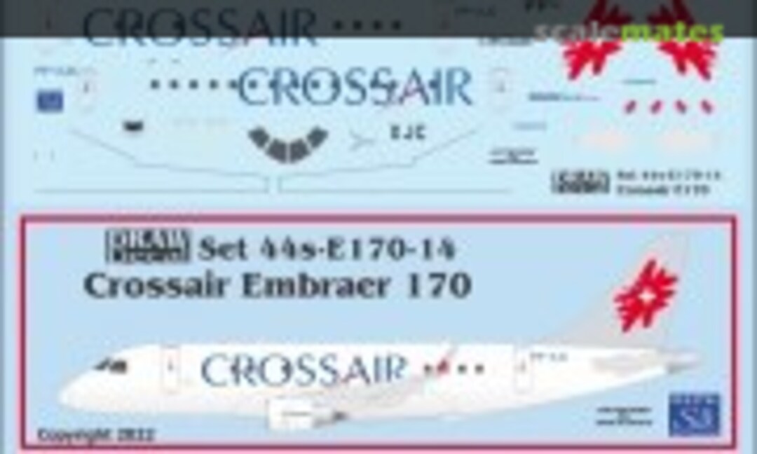 1:144 Crossair Embraer 170 (Draw Decal 44-E170-14) 44-E170-14