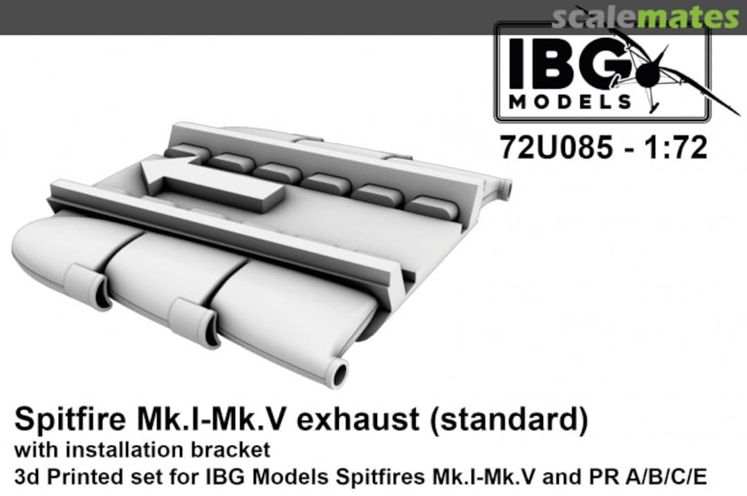 Boxart Supermarine Spitfire Mk.I-Mk.V and PR Type A/B/C/E exhaust 72U085 IBG Models Boxart Supermarine Spitfire Mk.I-Mk.V and PR Type A/B/C/E exhaust 72U085 IBG Models