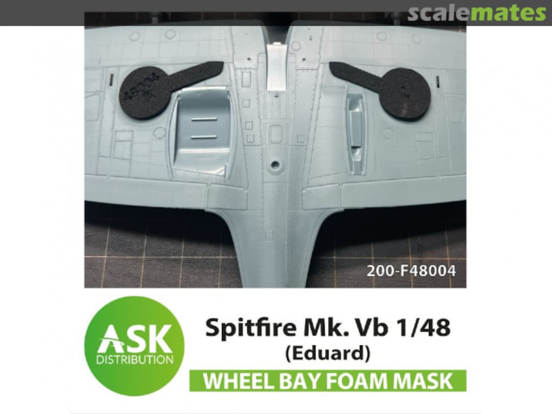 Boxart Supermarine Spitfire Mk.I, Mk.II Foam flexible wheel bays mask 200-F48004 ASK Boxart Supermarine Spitfire Mk.I, Mk.II Foam flexible wheel bays mask 200-F48004 ASK
